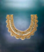Embroidered  Regal Floral Design Gala Neckline - Image 4