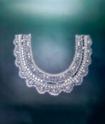 Embroidered  Regal Floral Design Gala Neckline - Image 3
