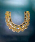 Embroidered  Regal Floral Design Gala Neckline