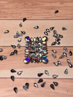 Luxury Rectangular Iridescent Crystal Gala Motif