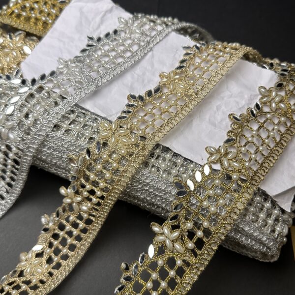 Pearl Embellished Lace Trim Collection