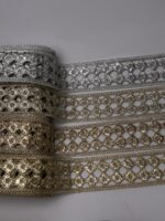 Exquisite Metallic Floral Cut-work Embroidery Lace