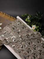 Exquisite Handcrafted Pearl & Mirror Scalloped Lace