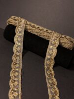 Elegant Scalloped Gold Sequin Mesh Lace Trim - Image 3