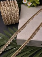 Premium Scalloped Zari & Gota Work Lace Trim - Image 2