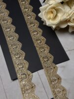Exquisite Floral Scalloped Zari & Sequin Lace