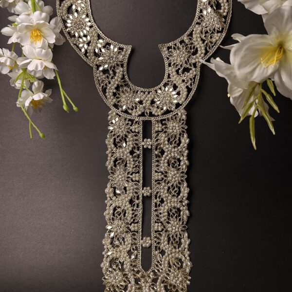 Elegant Pearl & Bead Embroidered Designer Gala