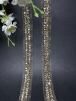 Elegant Leaf-Pattern Crystal Stone Designer Lace